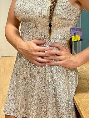 Morgan & Co. Silver Sequin Mini Dress